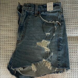Abercrombie & Fitch Blue Jean Shorts Distressed Raw Hem